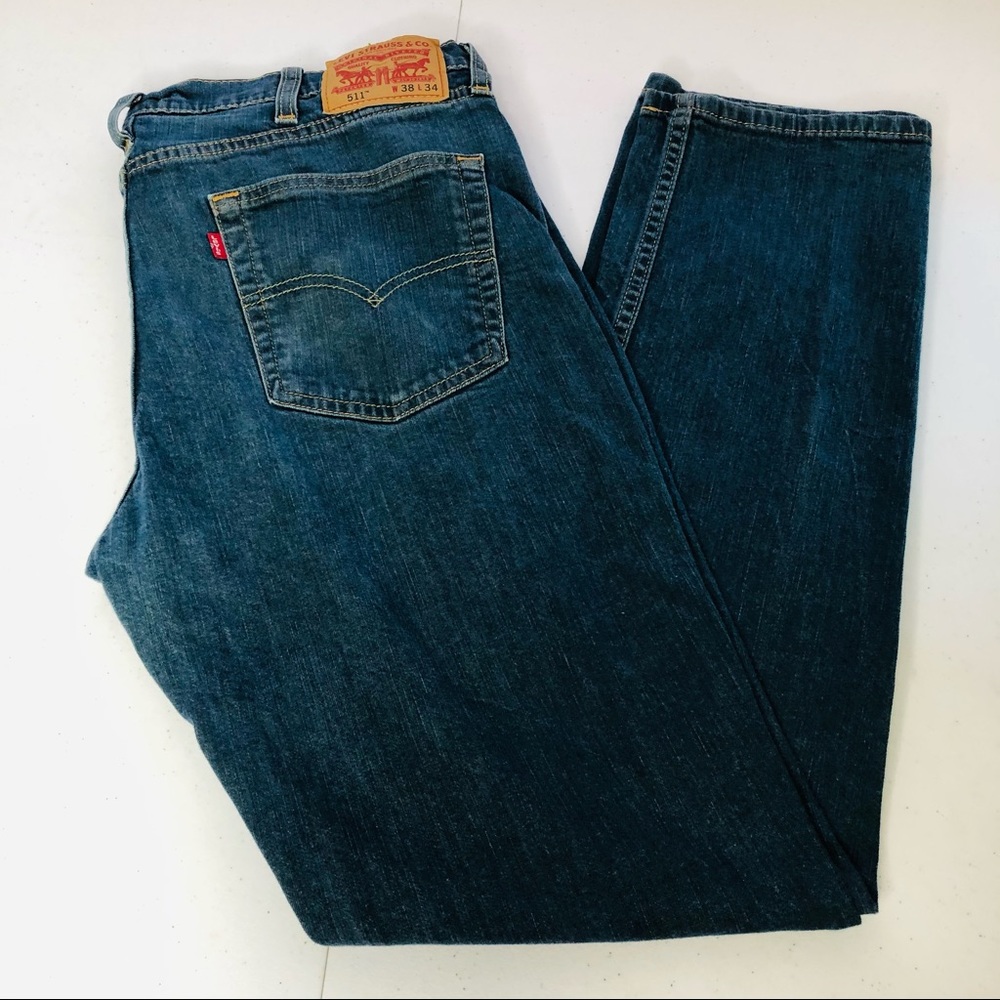 Levis 511 Mens Jeans Size 38 X 34 Blue Slim Fit